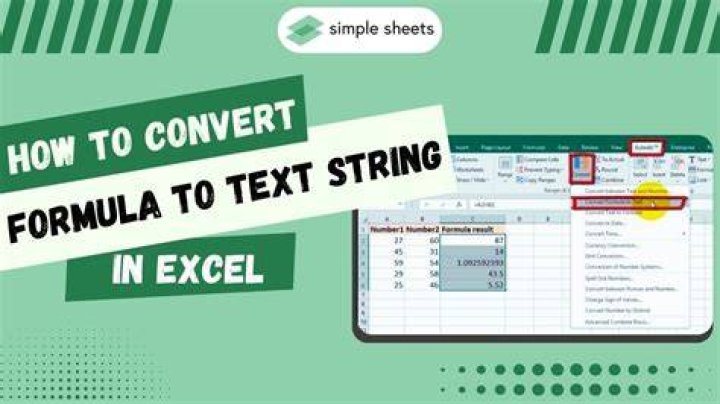 How do I convert a string to a formula in Excel?
