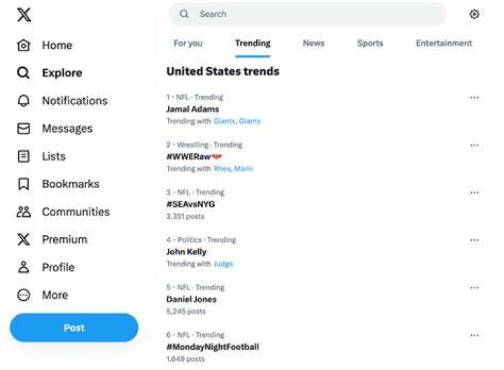 How do I see trending hashtags on Twitter?