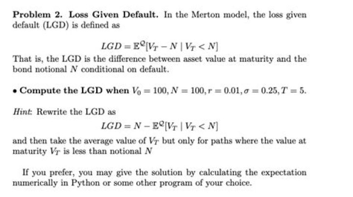 How do you calculate loss given default?