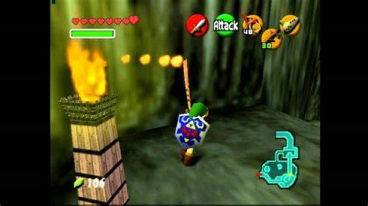 How do you light the torches in Ocarina of Time?