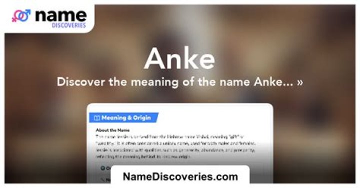 How do you pronounce the name Anke in German?