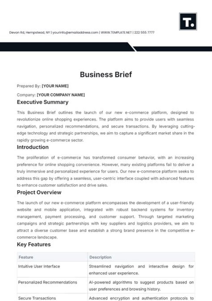 How do you write a business brief?