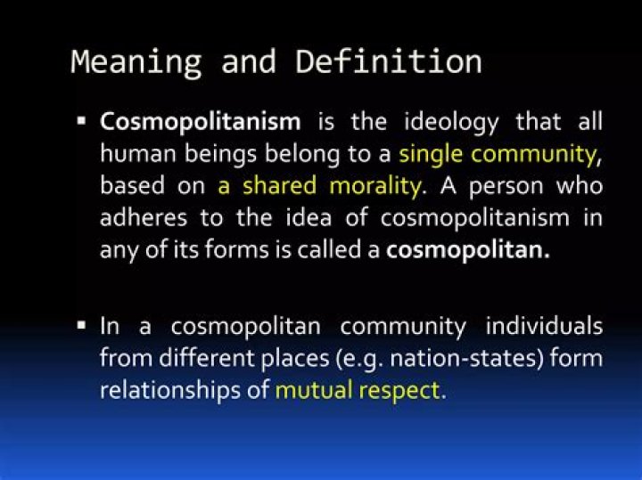 What is the core idea of cosmopolitanism?