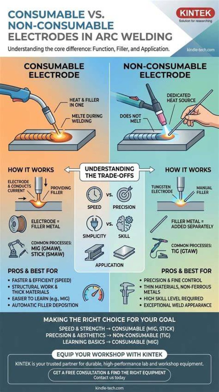 What is the difference between consumable and non consumable electrode?