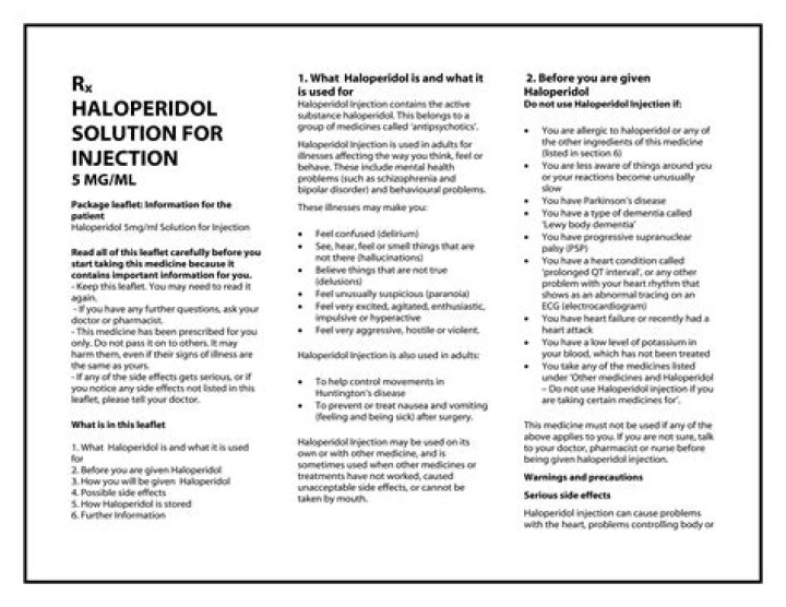 What is the drug haloperidol used for?
